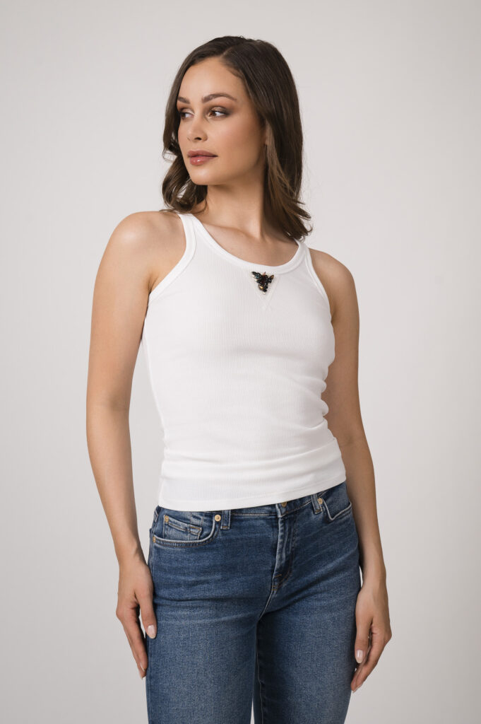 Top der Marke Dorothee Schumacher, Jeans der Marke 7 for all mankind